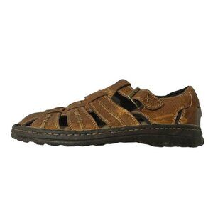 Vintage Journeys Sandals Brown Leather Fisherman chunky 90's Y2K P501 sz 11
